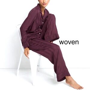 💘LANDSEND Women's Shadow Stripe 2 Piece Pajama Set - Top and Pants